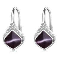 wholesale 925 Sterling Silver Celtic Teardrop Filigree Earrings Jewelry Gifts for Women-Black Drop Earrings