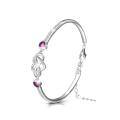 wholesale 925 Sterling Silver Austrian Crystal Infinity Love Heart Bangle Bracelet Adjustable 6 8 Gift for Her-0-1
