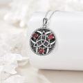 wholesale 925 Sterling Silver Red Garnet Celtic Trinity Knot Pendant Necklace-0-4