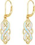 wholesale 925 Sterling Silver Celtic Knot Earrings Opal Dangle Earrings Celtic Irish Jewelry Christmas Gifts For Women -0-0