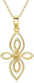 wholesale 14K Gold Celtic Knot Moissanite Pendant Necklaces for Women Irish s-0-0