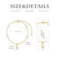 wholesale 14K Gold Pearl Crescent Moon Cross Charm Bracelet for Women - Adjustable Length-0-4