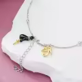wholesale 925 Sterling Silver French Bulldog Charm Bracelet Wholesale with Cross and Paw Print Pendant for Women Girls  7-8 Adjustable Chain Length-0-3