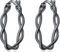 wholesale Sterling Silver Hypoallergenic Lightweight Twisted Hoop Earrings with Click Top-0-11