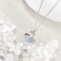 wholesale 925 Sterling Silver Rainbow Crystal Ballerina Pendant Necklace for Women Girls Gifts-0-2