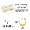wholesale 14K Gold Yellow Angel Wing Heart Studs Hoops Earring  for Her-0-4