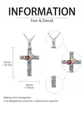TOUPOP Sterling Silver Abalone Shell Butterfly Ladybug Hummingbird Dragonfly Bee Rose Cross Pendant-0-3