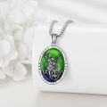 wholesale 925 Sterling Silver Saint Michael Guardian Angel Green Stone Protection Amulet Pendant Necklace  s for Men & Women-0-1