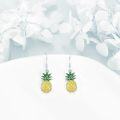 wholesale 925 Sterling Silver Yellow Green Pineapple Drop Earrings for Women Summer Beach Fruit Dangle -0-2