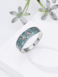 TOUPOP Sterling Silver Turquoise Boho Vintage Antique Ring For Women-0-2