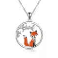 wholesale 925 Sterling Silver Fox Pendant Necklace Wholesale Animal Charm Gift for Her-0-0