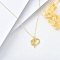wholesale 14K Gold Sunflower Necklace with Hypoallergenic 58.5% Pure Gold Pendant, 1.21 Inch Floral Jewelry, Ideal Gift for Christmas Birthdays Weddings-0-2