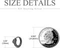 wholesale 925 Sterling Silver Black Dragon Scale Huggie Hoop Earrings 3D Design-0-5