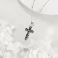wholesale 925 Sterling Silver Celtic Knot Cross Pendant Necklace with Chain-0-2