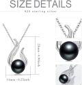 wholesale 925 Sterling Silver Black Pearl Pendant Necklace with Cubic Zirconia Accent Infinity Design 10mm 18+2 Chain - Perfect Gift for Valentine's & Mother¡¯s Day-0-3