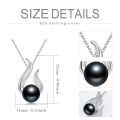 wholesale 925 Sterling Silver Black Pearl Pendant Necklace with Cubic Zirconia Accent Infinity Design 10mm 18+2 Chain - Perfect Gift for Valentine's & Mother¡¯s Day-0-3