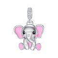 wholesale 925 Sterling Silver & Platinum Plated Elephant Charm Bead for Luck - 18mm Dangle Charm for Bracelets - Hypoallergenic Gift for Women Men-0-0