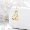 wholesale 14K Gold Cheerleader Live Love Heart Pendant Necklace for Women Girls Gifts-0-1