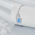 wholesale 925 Sterling Silver Blue Opal Sea Turtle Starfish Charm Anklet Celtic Knot  for Women-0-3