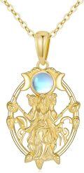 wholesale 14K Gold Moonstone Goddess Pendant Necklace for Women-0-0