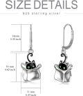 wholesale TOUPOP Christmas Gifts Black Cat Earrings For Women 925 Sterling Silver Cute Cat Dangle Earrings Jewelry Leverback Earring Birthday Valentine's Day Gifts For Women Wife Girlfriend Daughter -0-4
