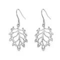 TOUPOP Sterling Silver Peacock Tail Feather Dangle Earrings-0-0