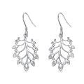 TOUPOP Sterling Silver Peacock Tail Feather Dangle Earrings-0-0