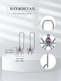wholesale 925 Sterling Silver Black Spiders with Red Heart Pendant and Chain Set for Women's Halloween Gift-0-1