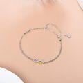 wholesale Yellow and 14K White Gold Natural Diamond Heart Infinity Charm Bracelet for Women-0-3