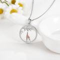 wholesale 925 Sterling Silver Giraffe Tree Branch Pendant Necklace Animal  for Women Girls-0-3