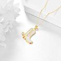 wholesale 925 Sterling Silver Western Cowboy Boots Pendant Necklace with White Enamel and Crystal Charm Gifts for Her Him-0-4