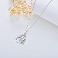 wholesale 925 Sterling Silver Heart Pendant with Love Message and Figures Necklaces for Mothers Fathers Daughters Brothers Birthdays Graduations Gift Ideas-0-1