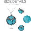 wholesale 925 Sterling Silver Round Genuine Turquoise Dragonfly Pendant Necklace-0-4