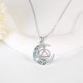 wholesale 925 Sterling Silver Moon Triangle Pendant Necklace Wholesale With Moonstone-0-2