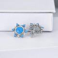 wholesale 925 Sterling Silver Blue Fire Opal & Cubic Zirconia Stud Earrings D VVS-0-2
