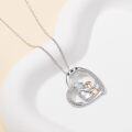 wholesale 925 Sterling Silver Angel and Puppy Heart Pendant Necklace for Women Girls Pet Lover Gifts-0-2