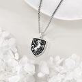 wholesale 925 Sterling Silver Celtic Horse Shield Pendant Necklace  for Men-0-3
