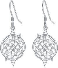 wholesale 925 Sterling Silver Celtic Knot Dangle Drop Earrings for Women Irish Jewelry Christmas Gift Ideas-02-Celtic Music Earrings-2