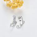 wholesale 925 Sterling Silver Hypoallergenic Cat Shaped Stud Earrings for Women Girls Gifts-0-3