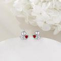 wholesale 925 Sterling Silver Cat Heart Stud Earrings Gift for Women-0-4