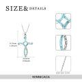 wholesale 925 Sterling Silver Turquoise and White Opal Celtic Cross Pendant Necklace for Women-0-3