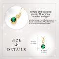 wholesale 14K Gold Round Cut Green Stone Necklace - Valentines Day Gifts for Her-0-4