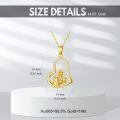 wholesale 14k Gold Mother Baby Heart Pendant Necklace With Cubic Zirconia For Mom-0-4