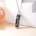 TOUPOP Sterling Silver Tree Of Life Cylinder Cremation Jewelry For Ashes-0-4