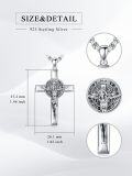 wholesale 925 Sterling Silver Saint Michael Cross Pendant Necklace  with Jesus Christ and Archangel Uriel Design for Men Women  36cm Chain Length-0-1