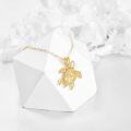 wholesale 14K Gold Turtle Necklace - Hypoallergenic Nickel-Free Real Gold Pendant, 1.3g 0.75 Charm, Adjustable Chain, Gift for Women Mom Wife Grandma-0-2