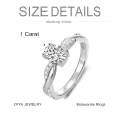 TOUPOP Sterling Silver Moissanite Oval Solitaire Ring D VVS1-0-3