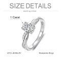 TOUPOP Sterling Silver Moissanite Oval Solitaire Ring D VVS1-0-3