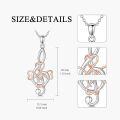 wholesale 925 Sterling Silver Treble Clef Music Note Necklace with Rose Gold Accents for Women Men s-0-4