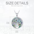 wholesale 925 Sterling Silver Abalone Shell Tree of Life Guitar Pendant Necklace  for Women-0-4